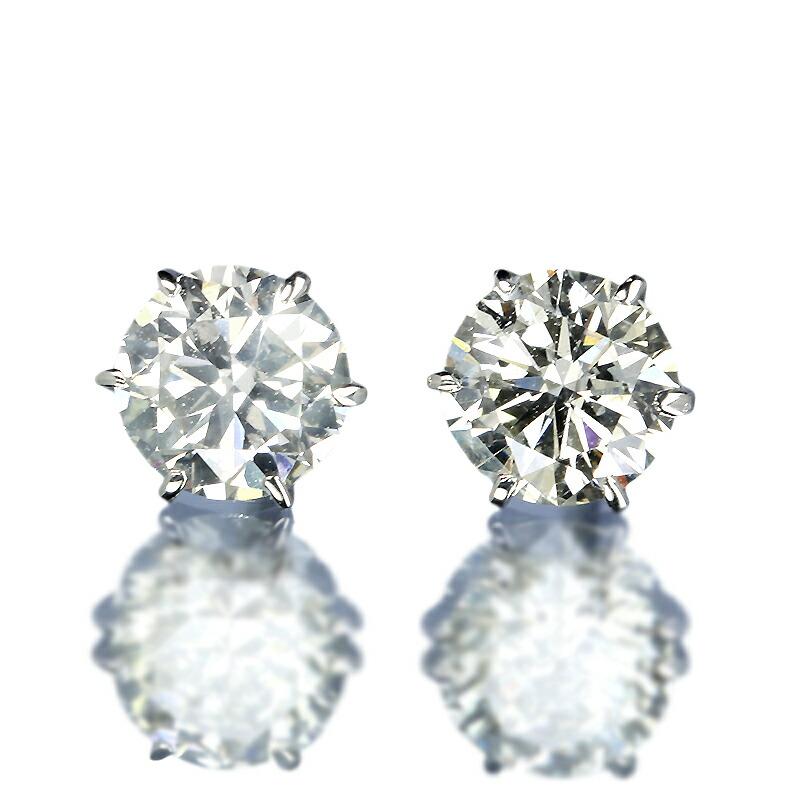 0.6ct ダイヤモンド ピアス 0.3×0.3ct Pt900 プラチナ Fカラー SI2 トリプルエクセレント ハートアンドキューピッド 3EX H&C 鑑定書付 保証書付の画像