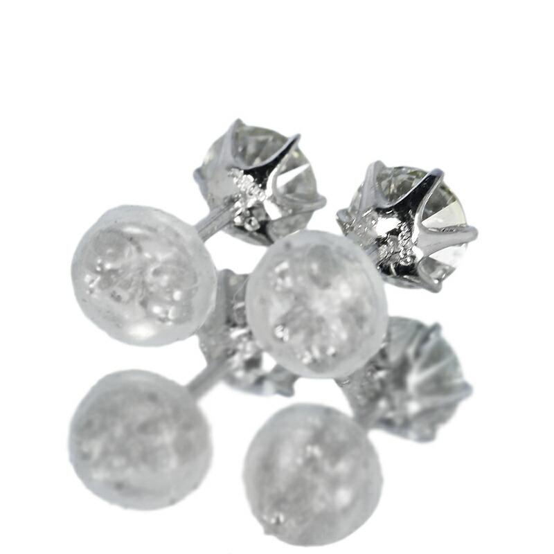 0.6ct ダイヤモンド ピアス 0.3×0.3ct Pt900 プラチナ Fカラー SI2 トリプルエクセレント ハートアンドキューピッド 3EX H&C 鑑定書付 保証書付の画像