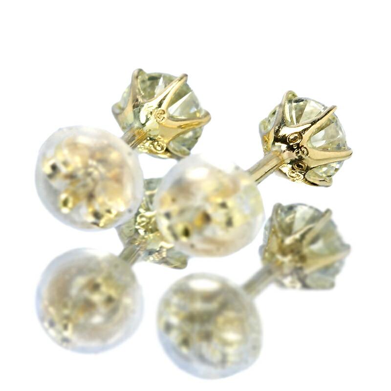 0.6ct ダイヤモンド ピアス 0.3×0.3ct K18 イエローゴールド Hカラー SI2 トリプルエクセレント ハートアンドキューピッド 3EX H&C 鑑定書付 保証書付の画像