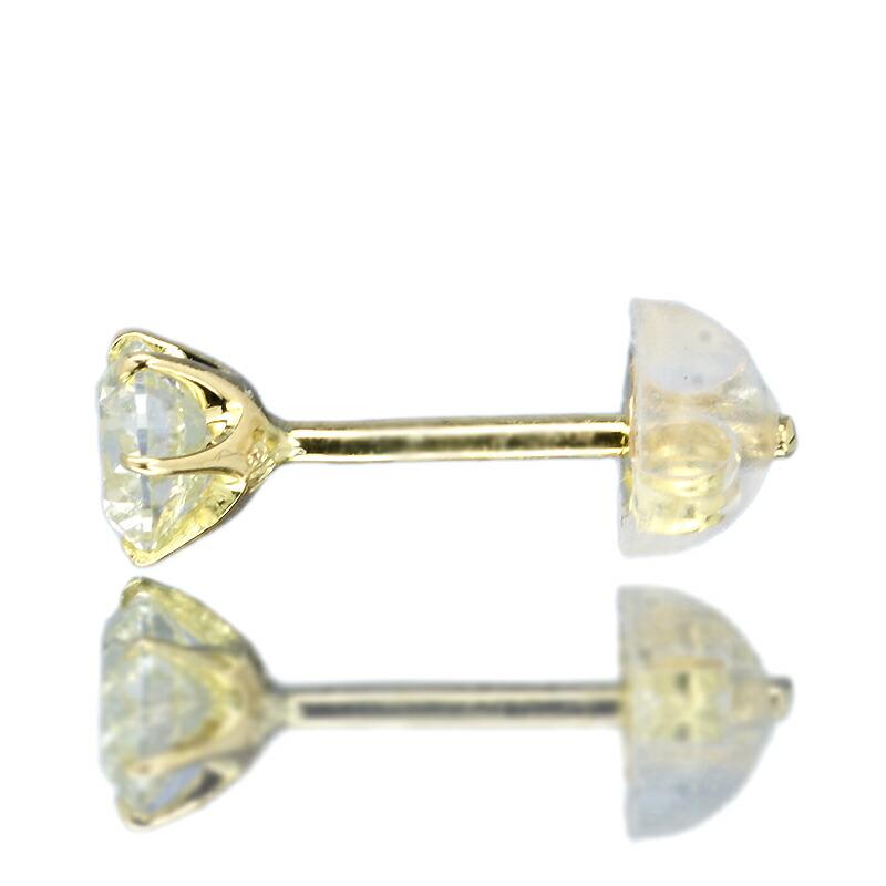 0.6ct ダイヤモンド ピアス 0.3×0.3ct K18 イエローゴールド Hカラー SI2 トリプルエクセレント ハートアンドキューピッド 3EX H&C 鑑定書付 保証書付の画像