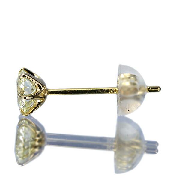 0.5カラット ダイヤモンド ピアス 0.25×0.25ct K18 イエローゴールド L 