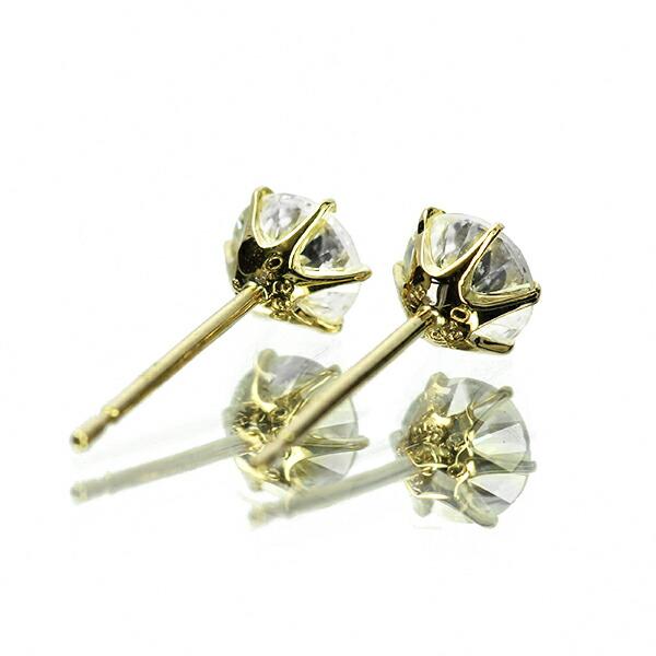 0.7ct ダイヤモンド ピアス 0.35×0.35ct K18イエローゴールド Gカラー SI2 トリプルエクセレント ハートアンドキューピッド 3EX H&C 鑑定書付 保証書付の画像