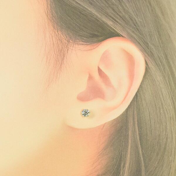 0.7ct ダイヤモンド ピアス 0.35×0.35ct K18イエローゴールド Gカラー SI2 トリプルエクセレント ハートアンドキューピッド 3EX H&C 鑑定書付 保証書付の画像
