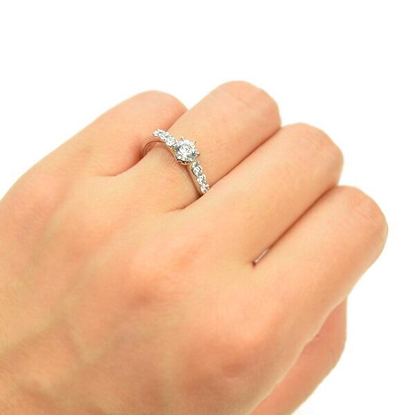 ダイヤモンド リング 0.3ct Pt900 プラチナ ハートアンドキューピット