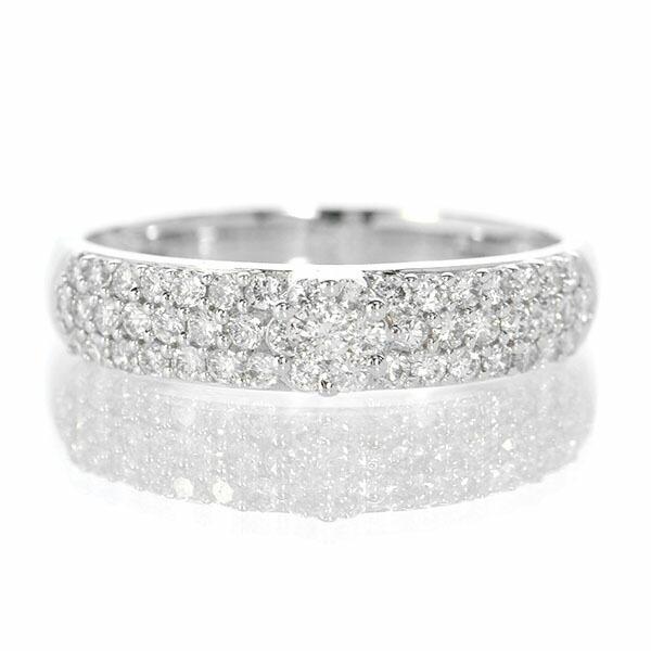 ダイヤモンド リング パヴェ K18 ホワイトゴールド 0.5ct パヴェ 