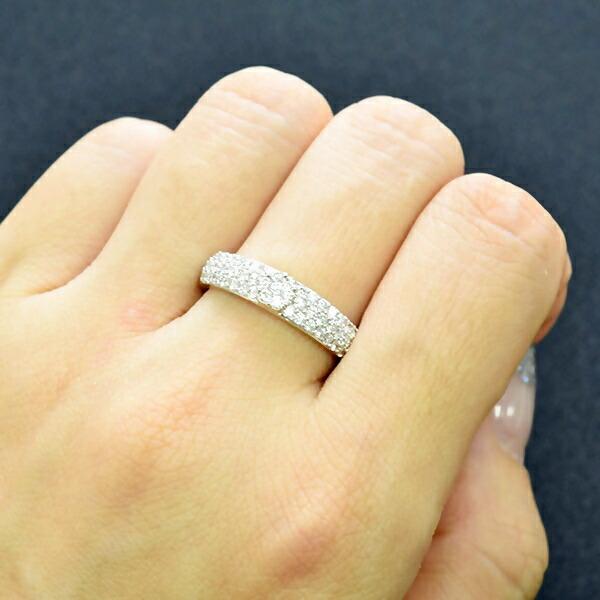 ダイヤモンド リング パヴェ K18 ホワイトゴールド 0.5ct パヴェ 