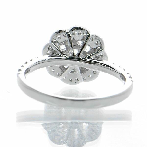 ダイヤモンド リング Pt900 プラチナ 0.5ct アンティーク調 ローズ  