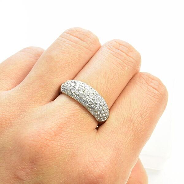 1カラット ダイヤモンド リング パヴェ Pt900 プラチナ 1.0ct 鑑別書付