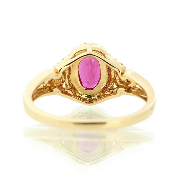 k18 ルビー　ダイヤモンド　リング ルビー ダイヤモンド リング K18 ピンクゴールド 0.6ct 取り巻き 鑑別