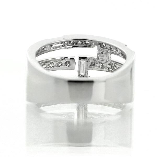 ダイヤモンド リング K18 ホワイトゴールド 1.0ct バケット カット 