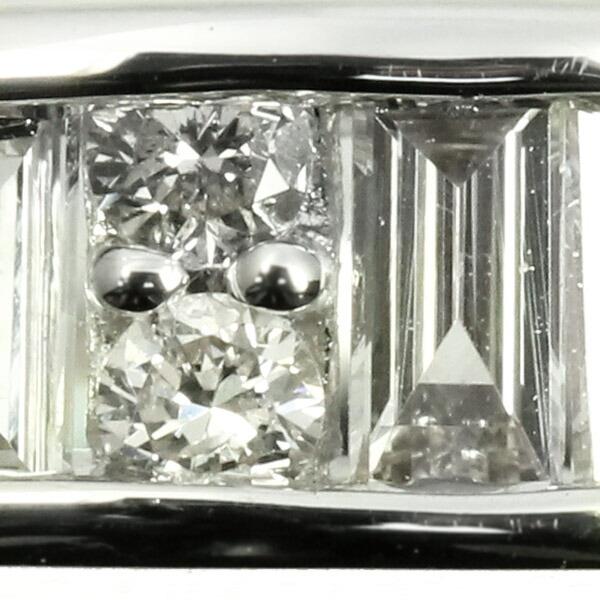 ダイヤモンド リング 0.5ct Pt900 プラチナ 一文字 バケット カット