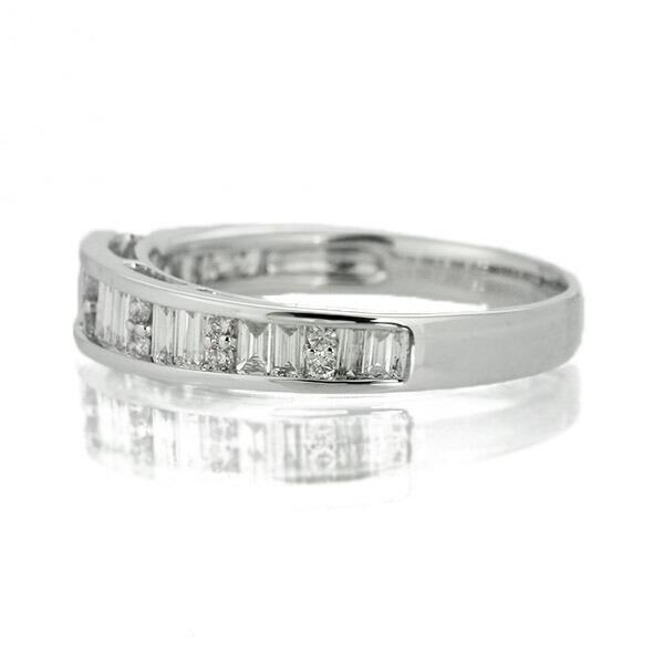 ダイヤモンド リング 0.5ct Pt900 プラチナ 一文字 バケット カット