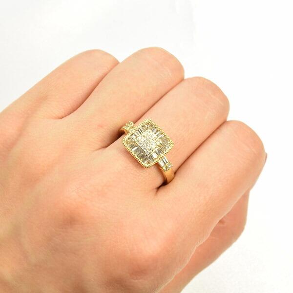 ダイヤ リング K18 テーパーダイヤ0.40ct ダイヤモンド 指輪