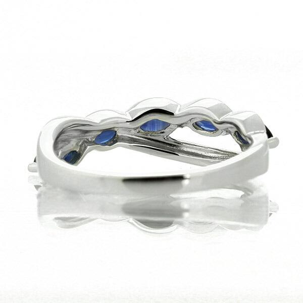 サファイア ダイヤモンド リング K18 ホワイトゴールド 鑑別書付 保証