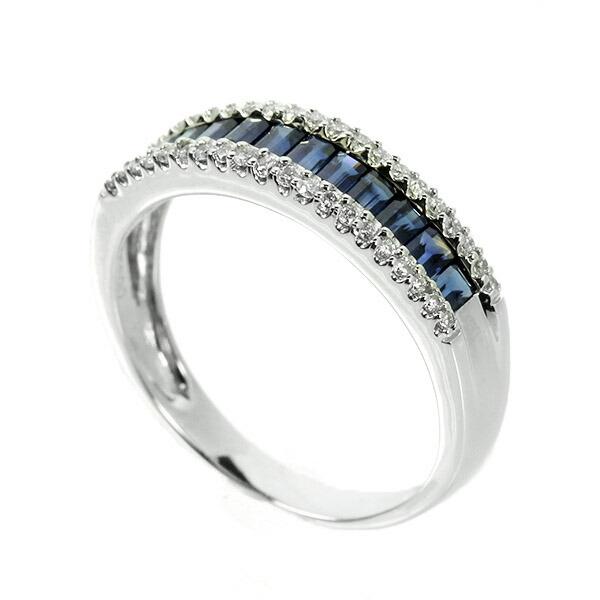 サファイア ダイヤモンド リング Pt900 プラチナ 1.0ct 鑑別書付 保証