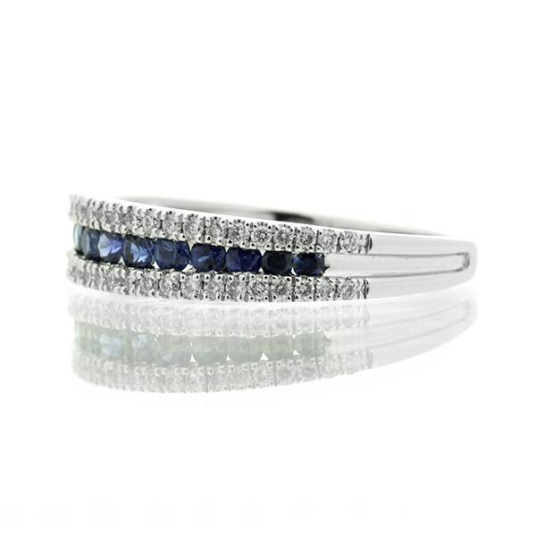 希少】K18ホワイトゴールド デザインリング サファイア1.05ct 希少