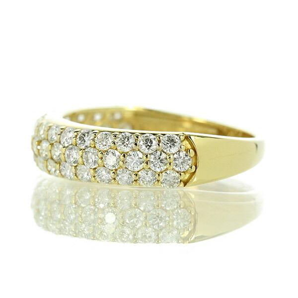 1カラット ダイヤモンド リング パヴェ K18 イエローゴールド 1.0ct