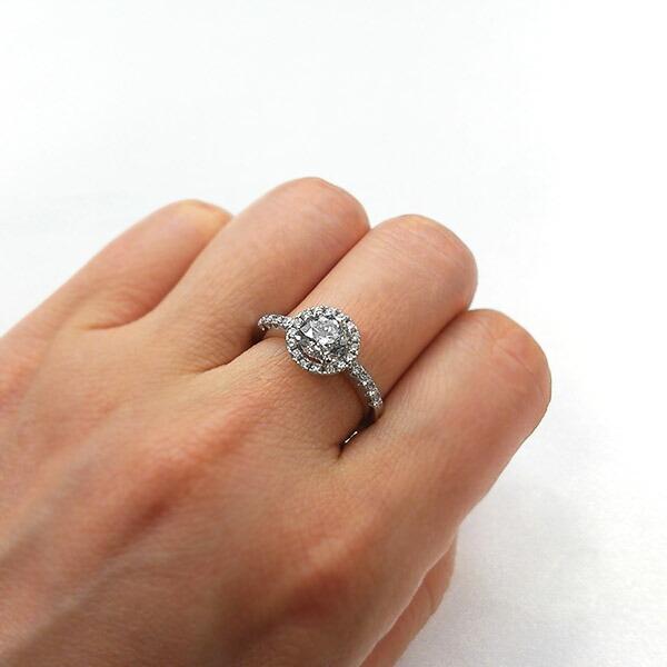 ダイヤモンド リング 1カラットプラチナ 1.0ct Pt900 Dカラー SI2 