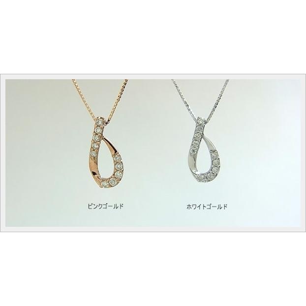 K10 PG/WG ダイヤモンド ネックレス ループデザインの画像