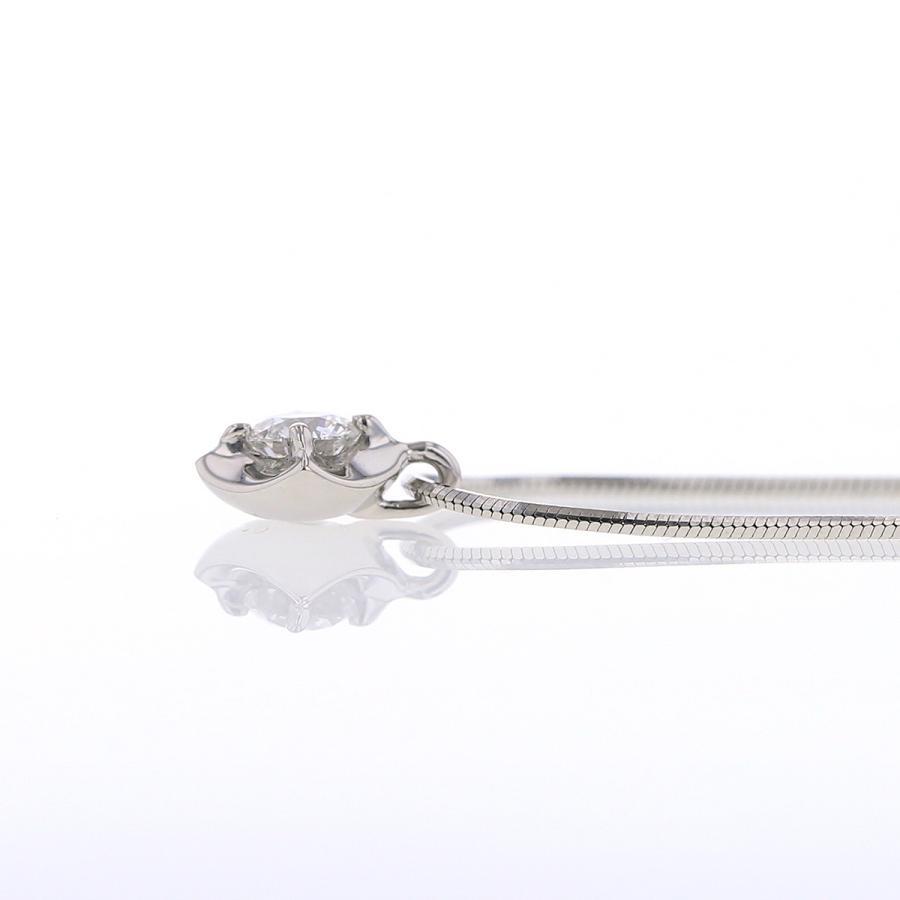 レアリゼ 鑑定書付 0.14ct プラチナ ダイヤモンド ネックレス 一粒 鏡面仕上げ スクエア型 レディース シンプル 一粒ジュエリー 送料無料の画像