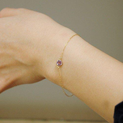 ジュエリーフィガロ K10 YG/WG アメジスト ブレスレット : ジュエリー