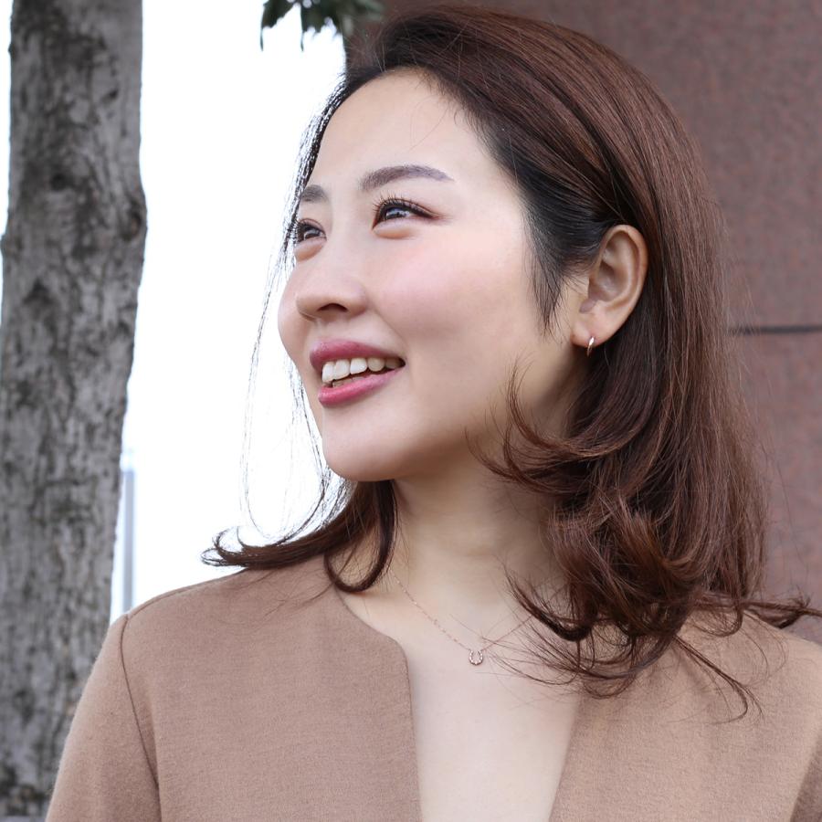 ネックレス K10 PG ホースシュー 馬蹄 ダイヤモンド ピンクゴールド 誕生日 誕生日プレゼント ギフト レディース 妻 彼女の画像