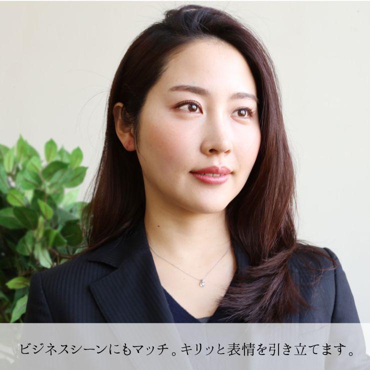 鑑定書付き 0.1ct プラチナ ダイヤモンド ドロップ ネックレスの画像