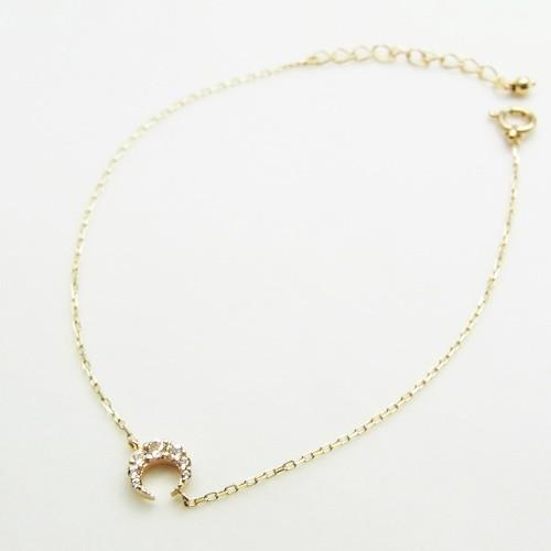 ジュエリーフィガロ K10 YG ホワイトトパーズ 三日月モチーフ