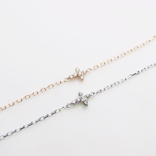 K10 PG/WG クロスモチーフ ダイヤモンド ブレスレットの画像