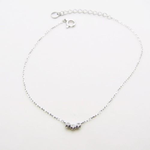 K10＊ダイヤモンド ブレスレット 一粒＊PG K10ダイヤモンド