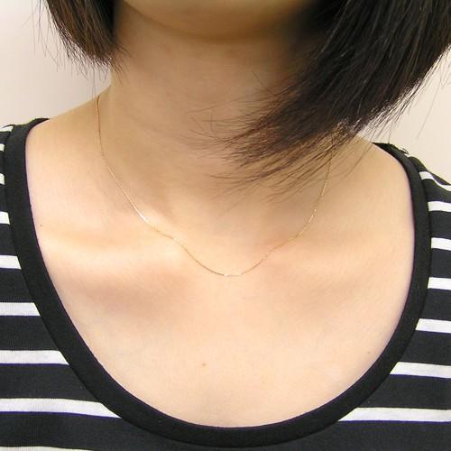 ジュエリーフィガロ K10 WG/YG アズキチェーン ネックレス チェーン