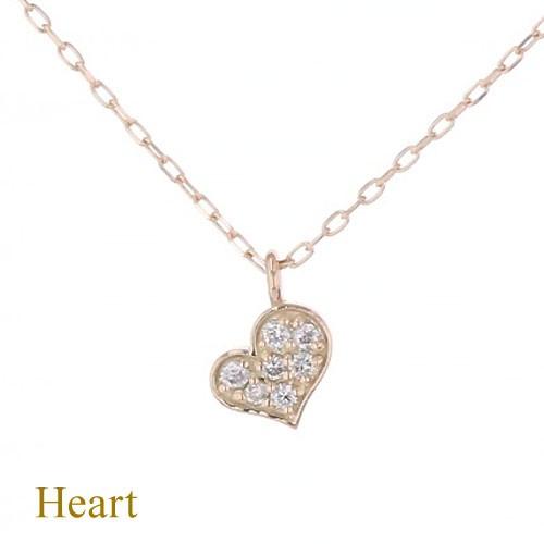K10 PG ダイヤモンド ハート ネックレス TAKE-UP ONLINE SHOP