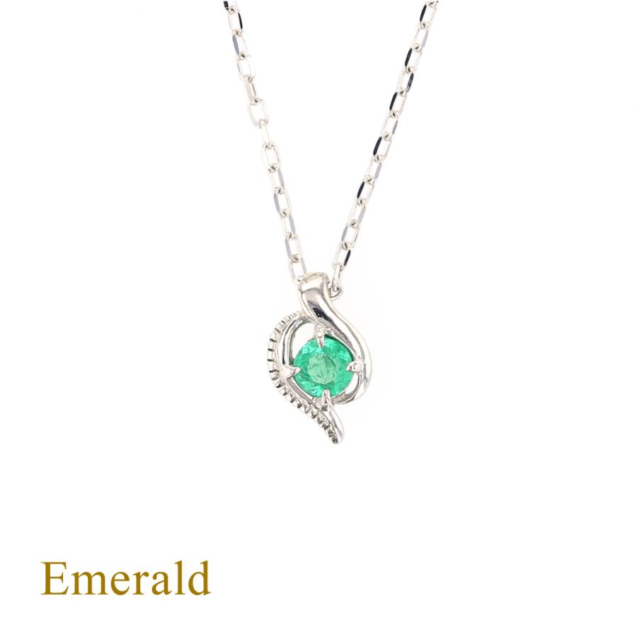 ジュエリーフィガロ ネックレス エメラルド K10 WG ホワイトゴールド 5