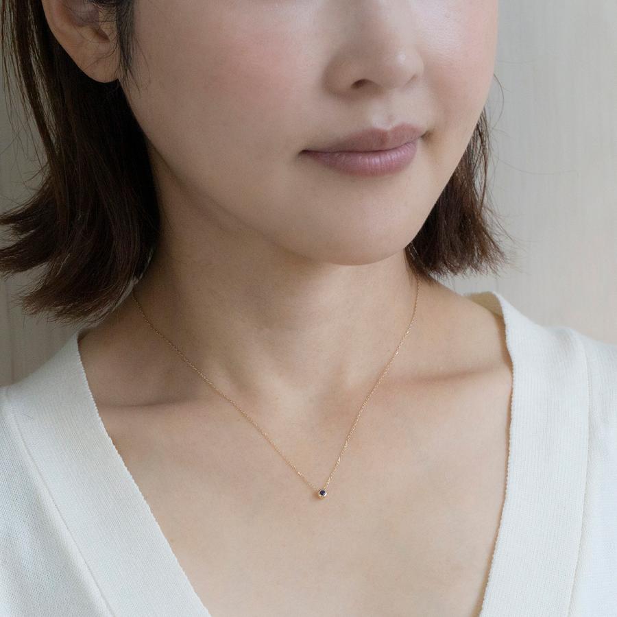ネックレス K10 YG サファイア イエローゴールド 10K 10金 サファイヤ 9月 誕生石 レディース 妻 彼女 小ぶりの画像