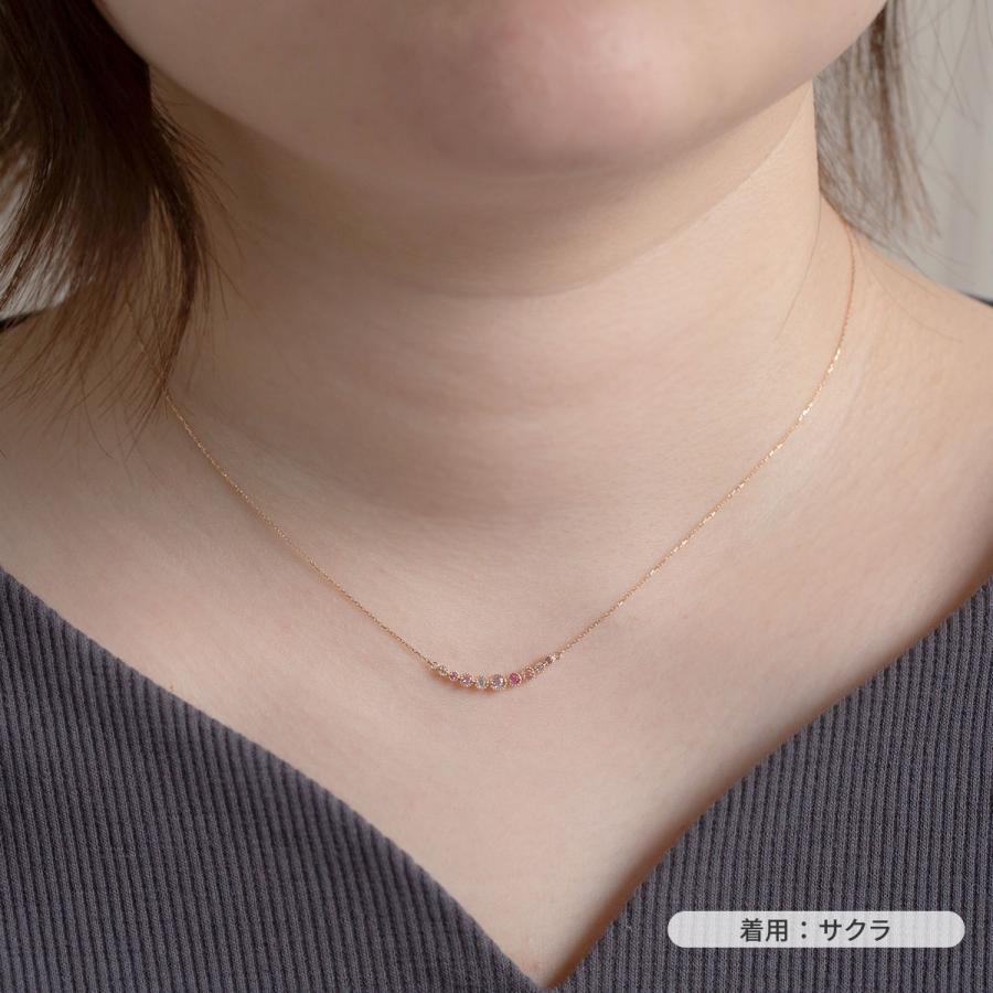 ネックレス K10 YG PG WG マルチ カラーストーン 誕生石 プレゼント 彼女 妻 30代 40代 イエローゴールド ピンクゴールド ホワイトゴールド 花 ラインの画像