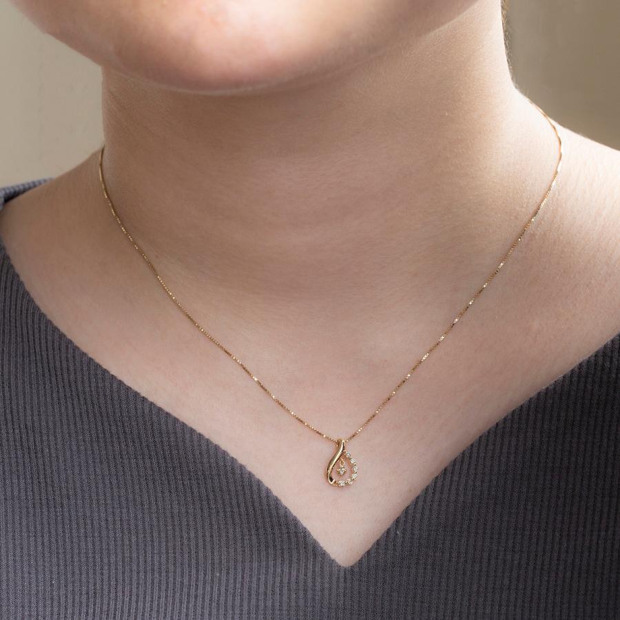 ペンダントトップ K10 YG ダイヤモンド ネックレストップ 妻 彼女 レディース 誕生日プレゼント ギフト イエローゴールド 10Kの画像