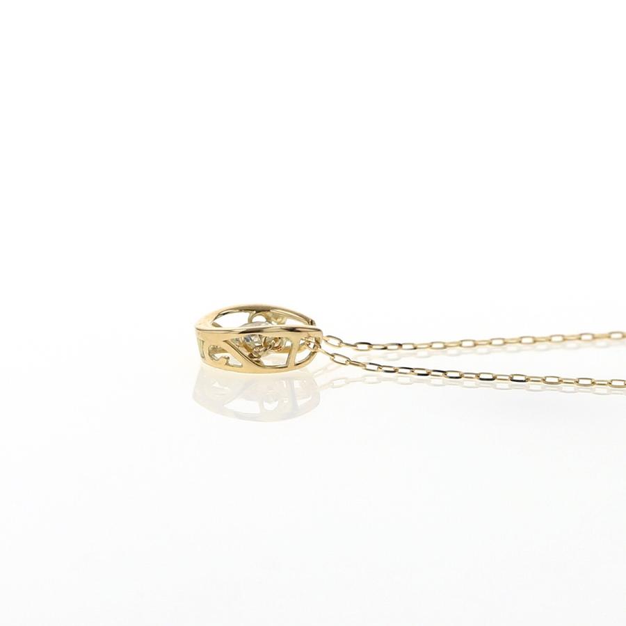 ジュエリーフィガロ ネックレス K18 YG ダイヤモンド 馬蹄 ダンシング