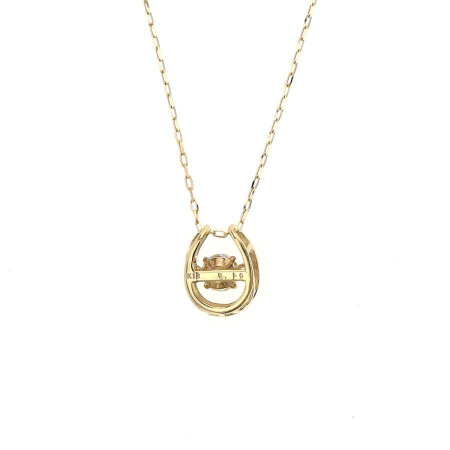 ネックレス K18 YG ダイヤモンド 馬蹄 ダンシングストーン レディース イエローゴールド 18K 18金 誕生日プレゼント ギフト 女性 彼女 20代 30代 40代 50代の画像