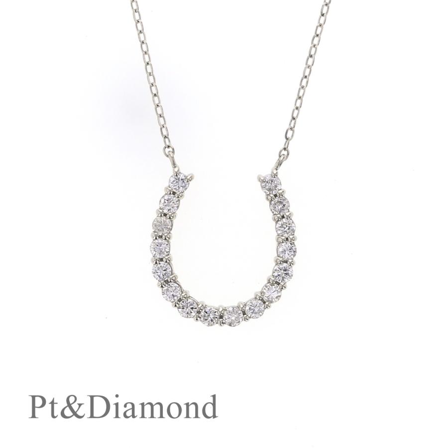 ジュエリーフィガロ ネックレス プラチナ ダイヤモンド 馬蹄 ホース