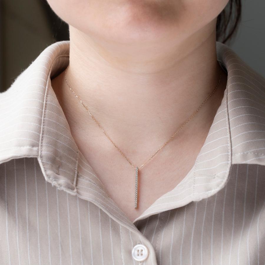 レアリゼ Kashikey コラボ K18 BG ダイヤモンド ネックレス ブラウンゴールド バー ダイヤ 18k 18金 妻 彼女 誕生日プレゼント ギフト レディース 4月 4月誕生石 | ジュエリーフィガロ | 01