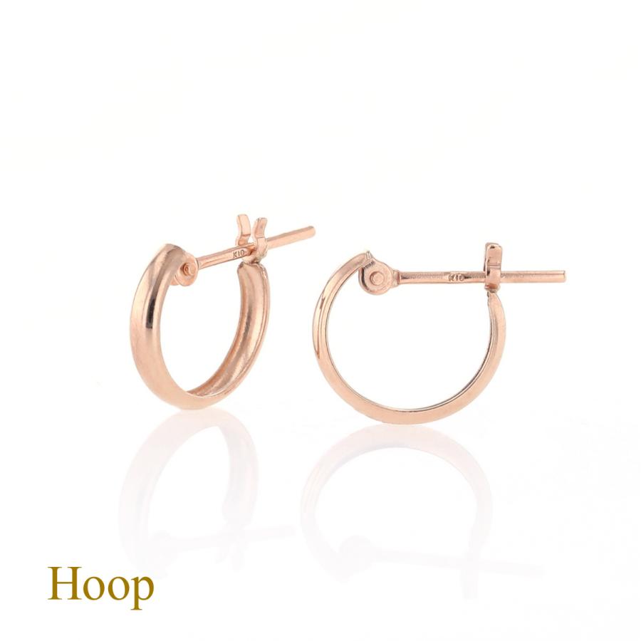 【美品】K10PG ピンクゴールドフープピアス ジュエリーフィガロ ピアス K10 PG フープピアス ピンクゴールド