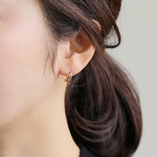 コンビカラー K10 Yg Pg 2連 フープピアス レディース シンプル 10金 10k ピアス ワンタッチピアス スナップピアス 地金ピアス 誕生日プレゼント ジュエリーフィガロ 通販 Yahoo ショッピング