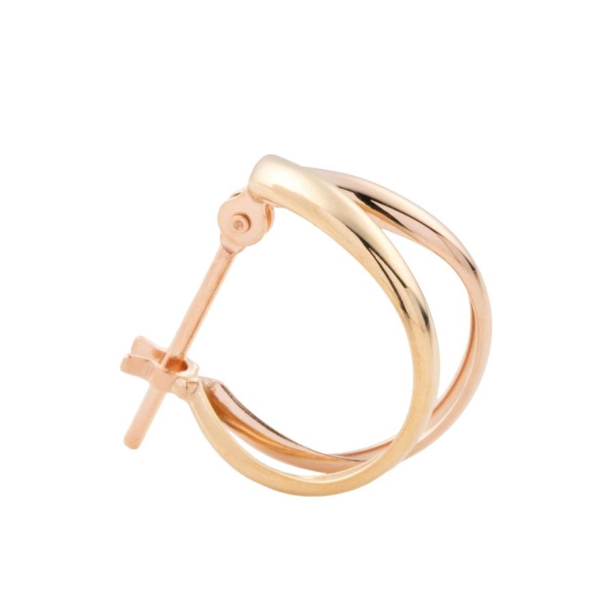 ジュエリーフィガロ ピアス K10 YG/PG 2連 コンビカラー フープピアス