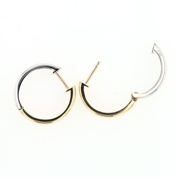 ☆未使用☆K10YG☆ピラミッドスタッズ☆中折れフープピアス☆ ジュエリーフィガロ K10 YG/WG フープピアス 中折れ式