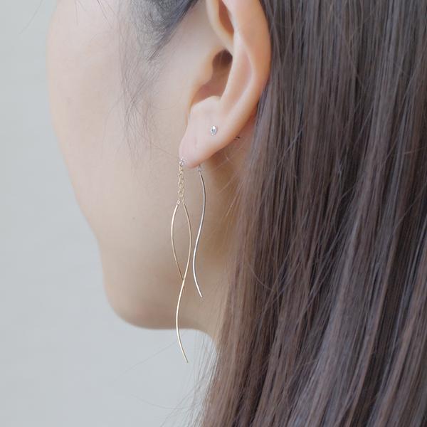 ジュエリーフィガロ K18 PG/YG/WG 3カラー アメリカン ピアス 18K 18金