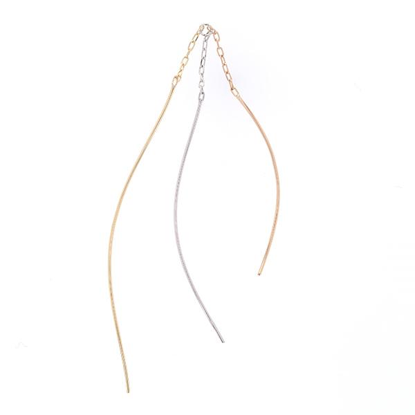 K18 PG/YG/WG 3カラー アメリカン ピアス 18K 18金 ピンクゴールド イエローゴールド ホワイトゴールド 揺れるピアス 3カラー スリーカラー トリニティの画像