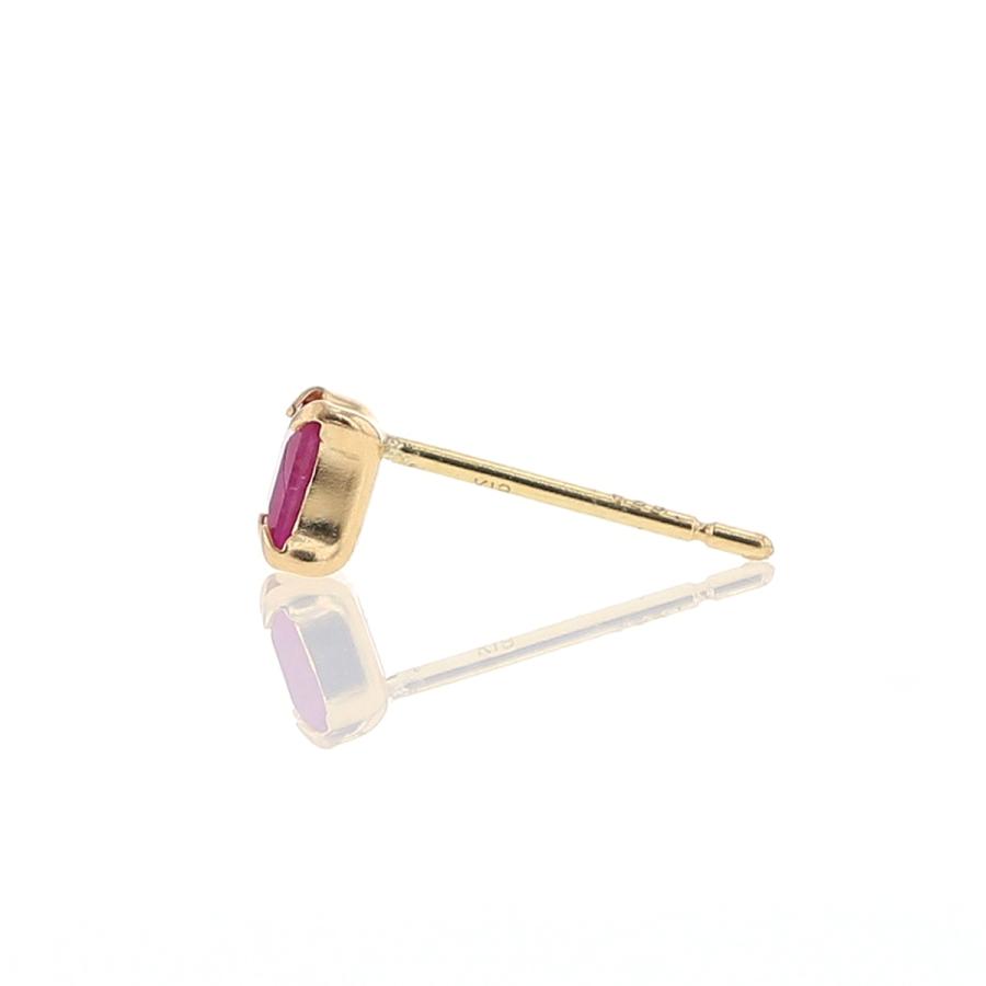 ジュエリーフィガロ ピアス K18 YG ルビー スクエアカット 18k 18金 7 