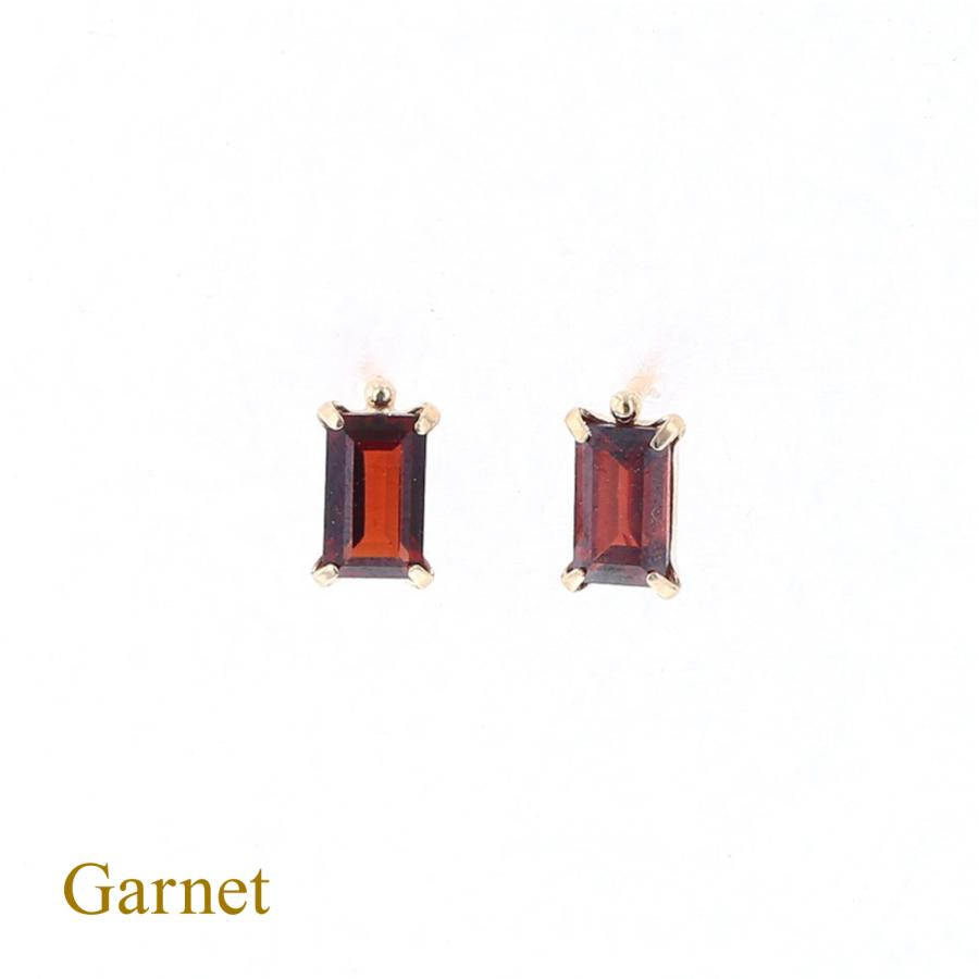 ジュエリーフィガロ ピアス ガーネット K10 YG スクエア イエロー