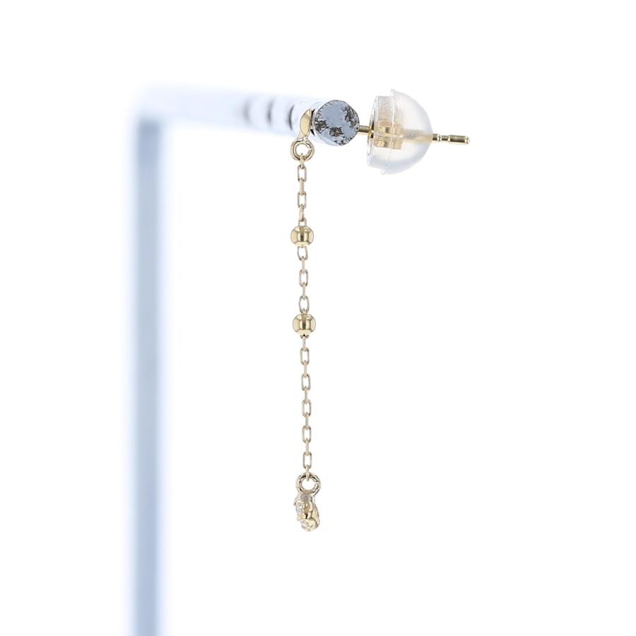 ピアス K18 YG ダイヤモンド 18k 18金 誕生石 イエローゴールド ロングピアス レディース 彼女 妻 誕生日プレゼント ギフトの画像