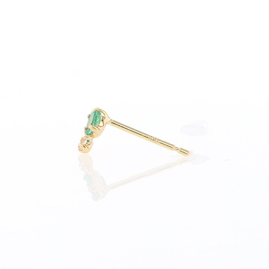 ジュエリーフィガロ ピアス エメラルド ホワイトトパーズ K18 YG